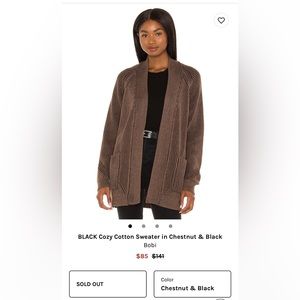 Black Cozy Cotton Sweater in Chestnut and Black